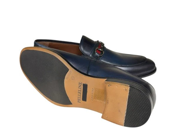 Pelle Borris Buckle Loafer Navy