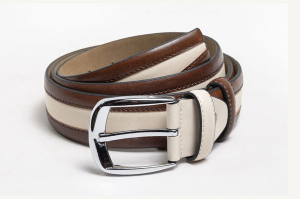 Style: C Collection Leather Belt Brown/Beige