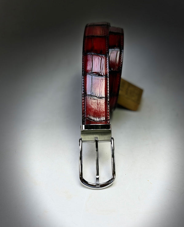 Style: Maurice Alligator Belt-Burgundy