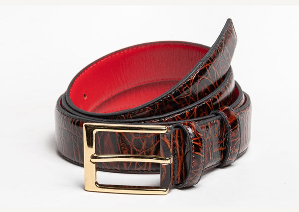 Style: C Collection Brown Croco Print Belt