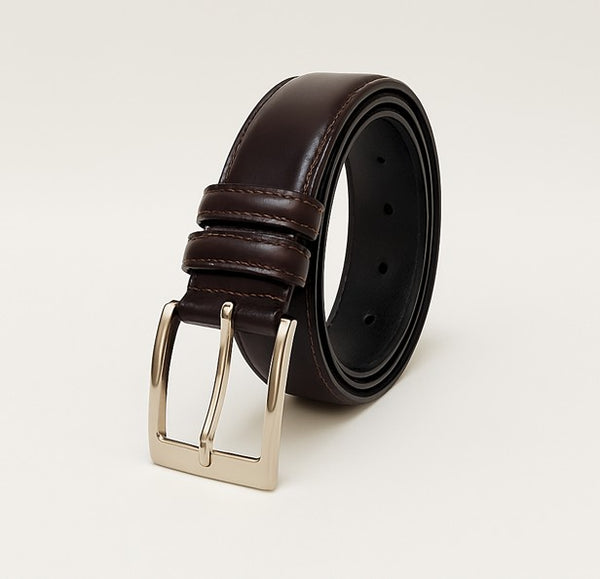Style: C Collection Leather Belt Burgundy
