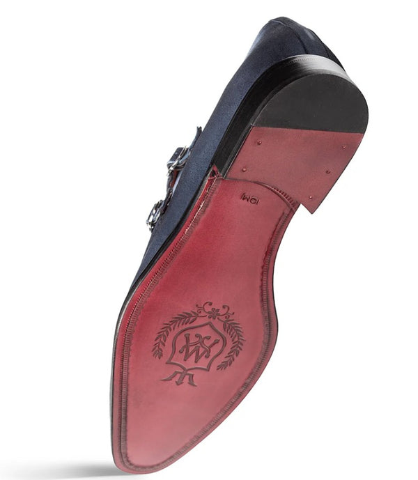 Mezlan Cascade Suede Double Monkstrap - Indigo
