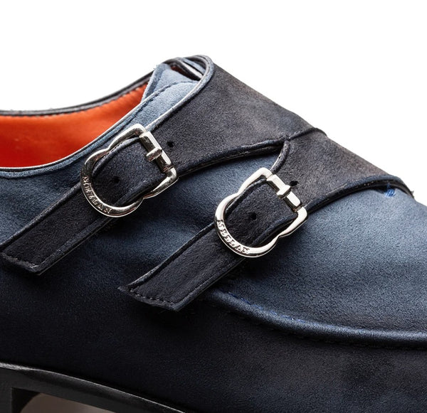 Mezlan Cascade Suede Double Monkstrap - Indigo