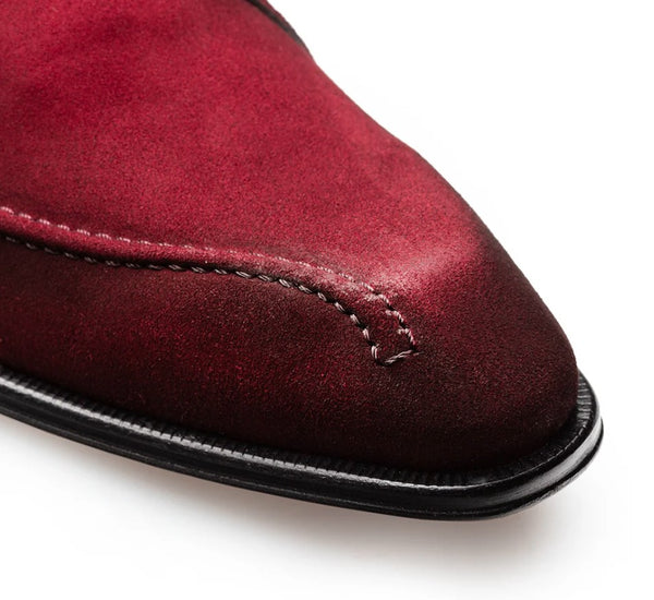 Mezlan Cascade Suede Double Monkstrap - Wine