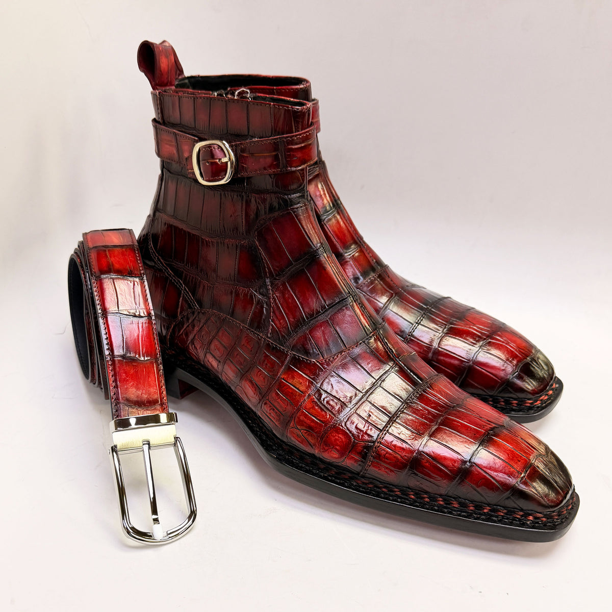 Rust Aligator Style: Maurice Alligator Belt-Sport/Rust – C&E Fashions