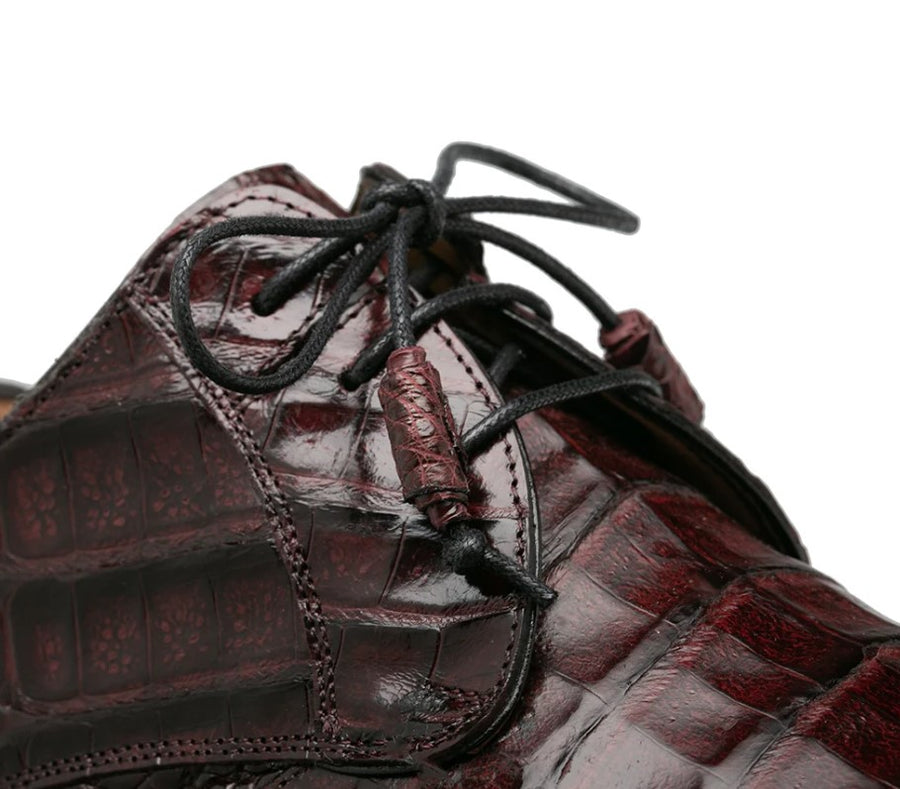 "Cratos" Crocodile Derby Burgundy