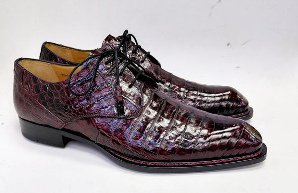"Cratos" Crocodile Derby Burgundy