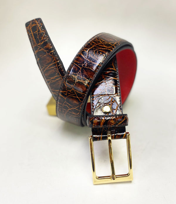 Style: C Collection Brown Croco Print Belt