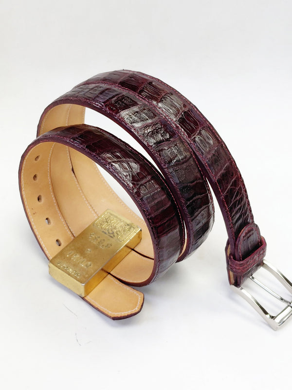 Style: C Collection Burgundy Croco Print Belt