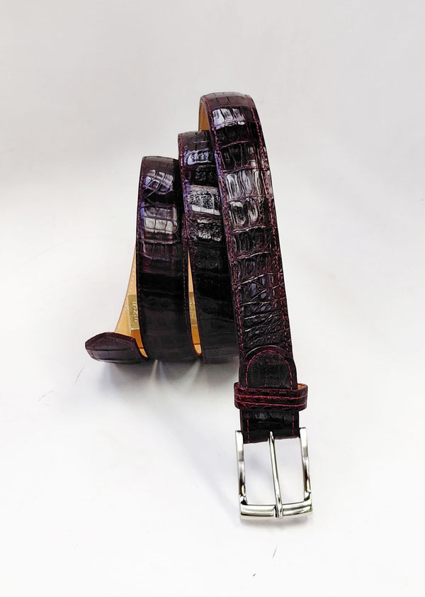 Style: C Collection Burgundy Croco Print Belt