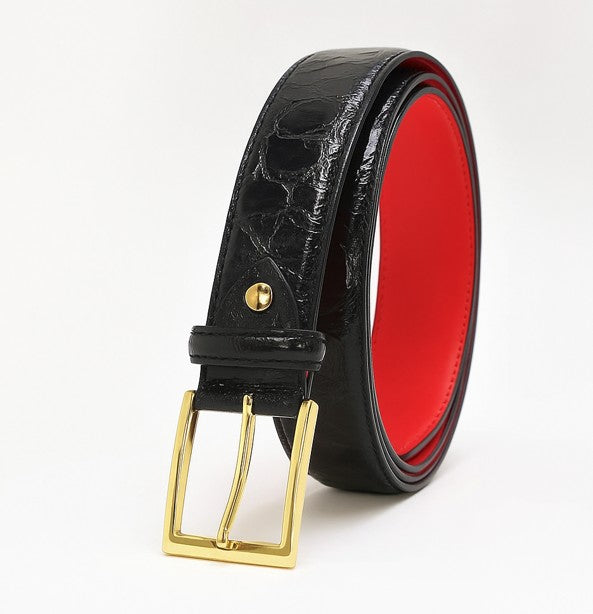 Style: C Collection Black Croco Print Belt