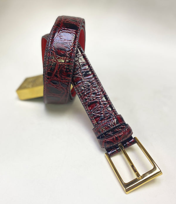 Style: C Collection Burgundy Croco Print Belt