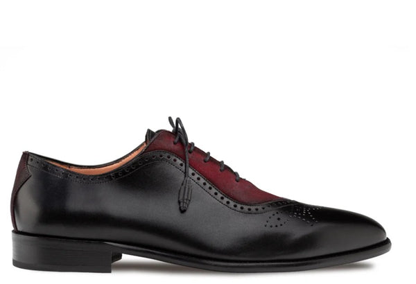 Mezlan Eagle Calf/Suede Oxford - Black/Wine