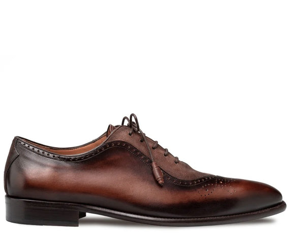 Mezlan Eagle Calf/Suede Oxford - Brown/Taupe