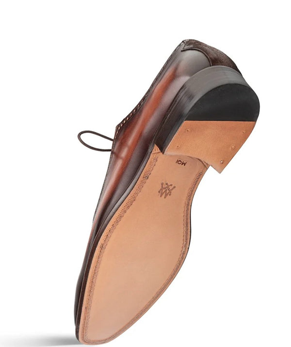 Mezlan Eagle Calf/Suede Oxford - Brown/Taupe