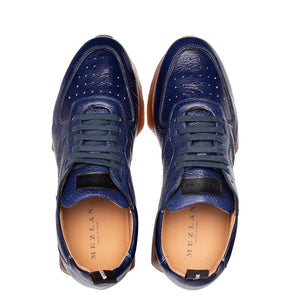 Mezlan "Gerardo" Deerskin Sneaker-Blue