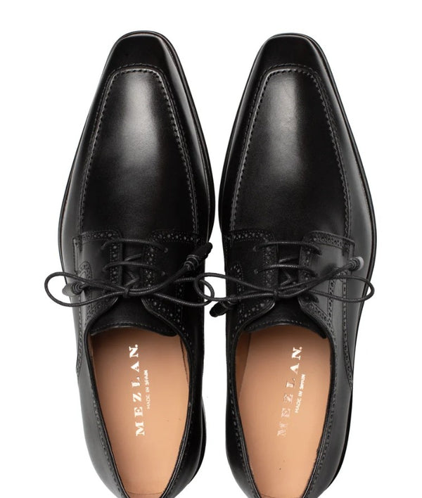 Mezlan Hatley Patina Calf Derby - Black