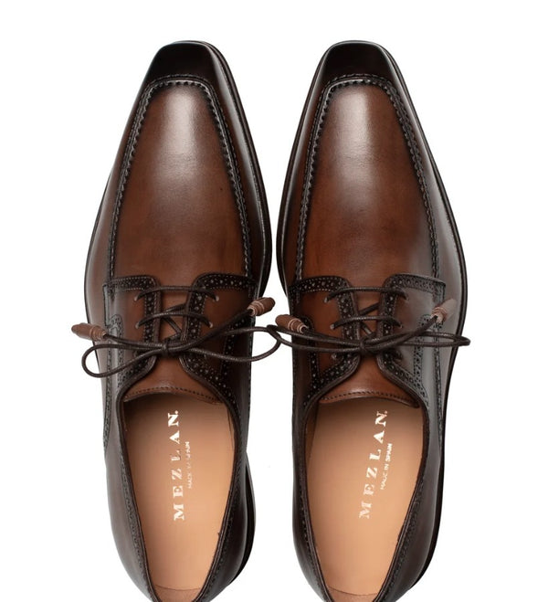 Mezlan Hatley Patina Calf Derby - Brown