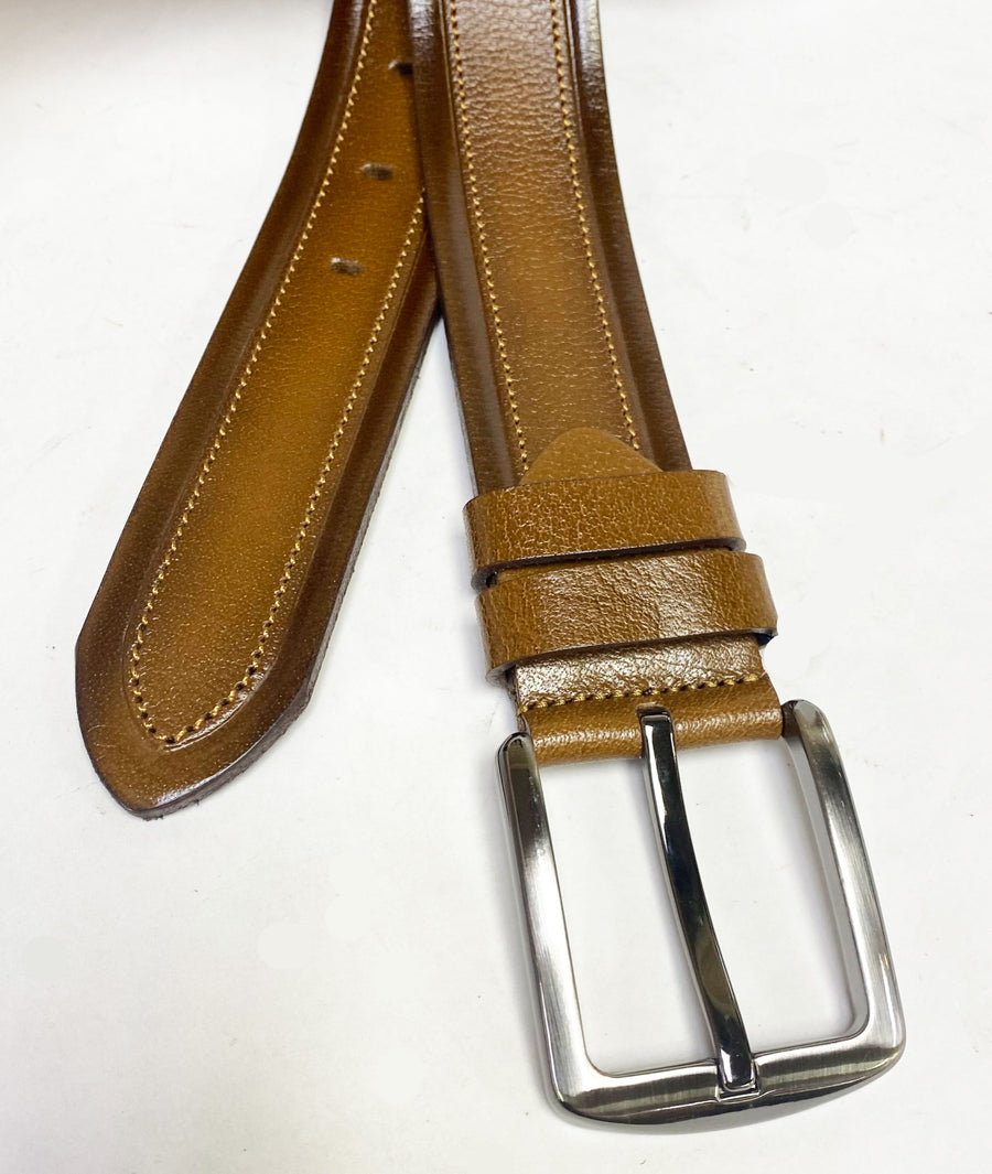 Stitched Leather Belt Tan