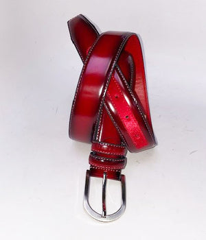 Style: C Collection Leather Belt Red