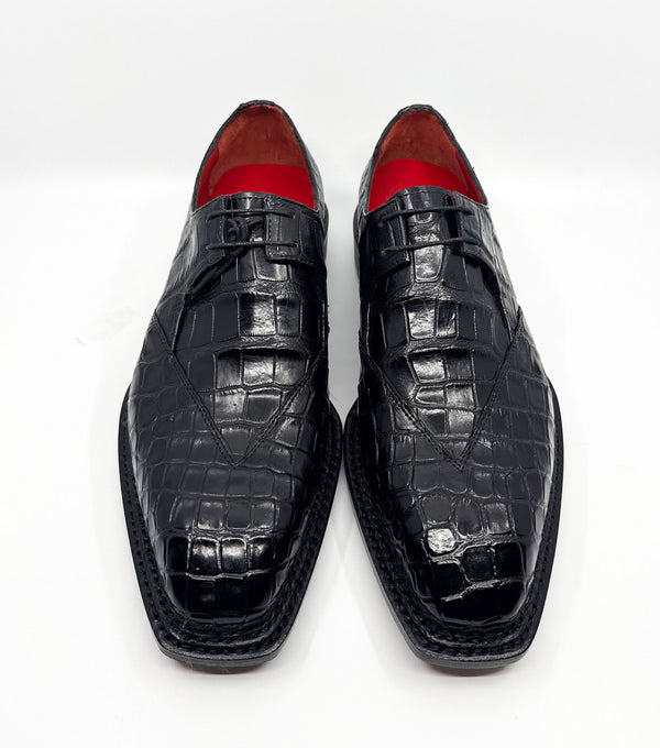 Maurice Legend Custom Made Alligator Lace-Up Shoe - Black