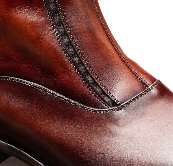 Mezlan Maverick Patina Cap Toe Boot - Chocolate