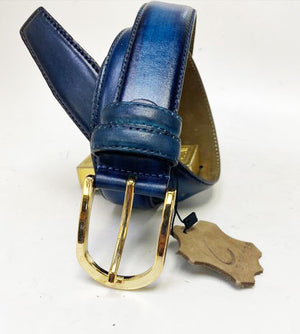 Style: C Collection Blue Leather Belt