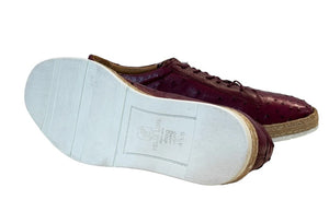 Pelle "Monaco" Ostrich Lace-Up Shoe Burgundy