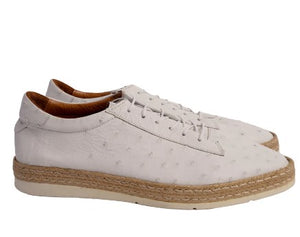 Pelle "Monaco" Ostrich Lace-Up Shoe White
