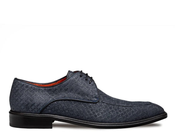 Mezlan Montage Printed Suede Derby - Blue