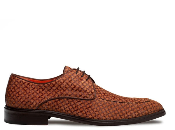 Mezlan Montage Printed Suede Derby - Tan