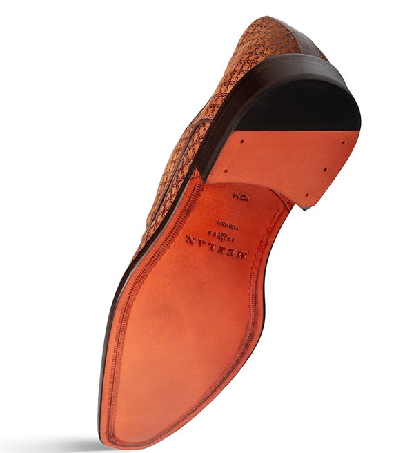 Mezlan Montage Printed Suede Derby - Tan