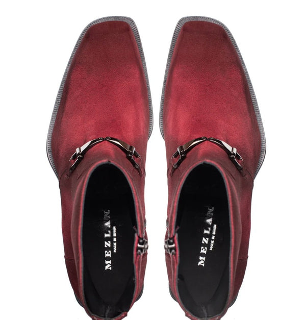 Mezlan Mystic Suede Ornament Boot Wine