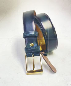 Style: C Collection Navy Leather Belt