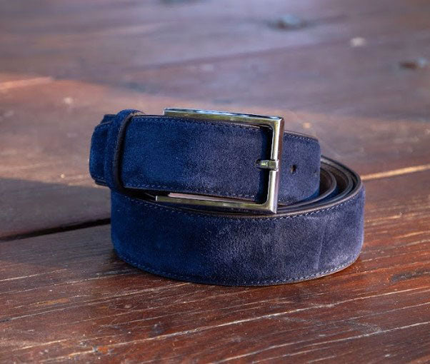 Blue suede cheap belt mens