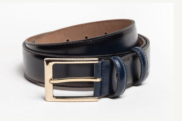 Style: C Collection Navy Leather Belt