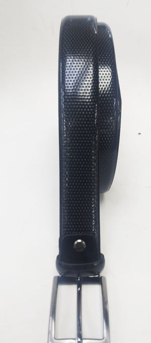 Perforated Patent Leather Belt Navy