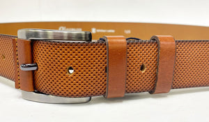 Maurice Perforated Leather Belt Cognac