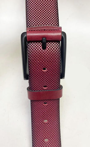 Maurice Perforated Leather Belt Ruby