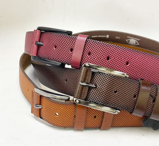 Maurice Perforated Leather Belt Ruby