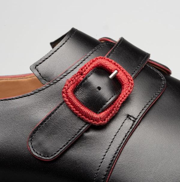 Mezlan "Profumo" Monkstrap Black/Red