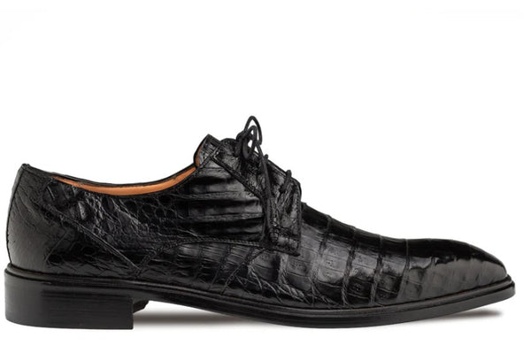 "Riverside" Crocodile Lace-Up Shoe Black