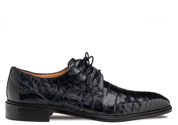 "Riverside" Crocodile Lace-Up Shoe Blue