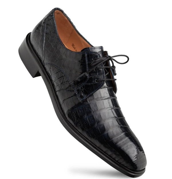 "Riverside" Crocodile Lace-Up Shoe Blue