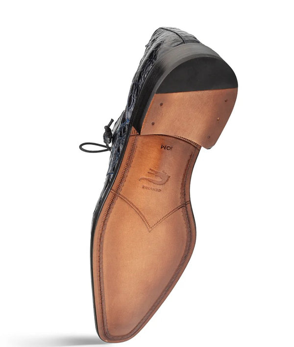 "Riverside" Crocodile Lace-Up Shoe Blue