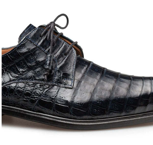 "Riverside" Crocodile Lace-Up Shoe Blue