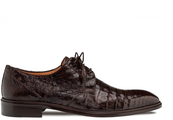 "Riverside" Crocodile Lace-Up Shoe Brown