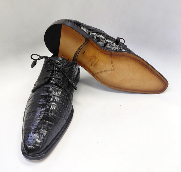 "Beverly Hills" Crocodile Lace-Up Shoe Brown