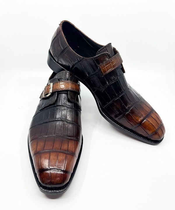 Maurice Custom Rodeo Alligator Shoe - Black/Tan
