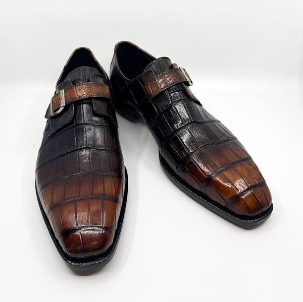 Maurice Custom Rodeo Alligator Shoe - Black/Tan